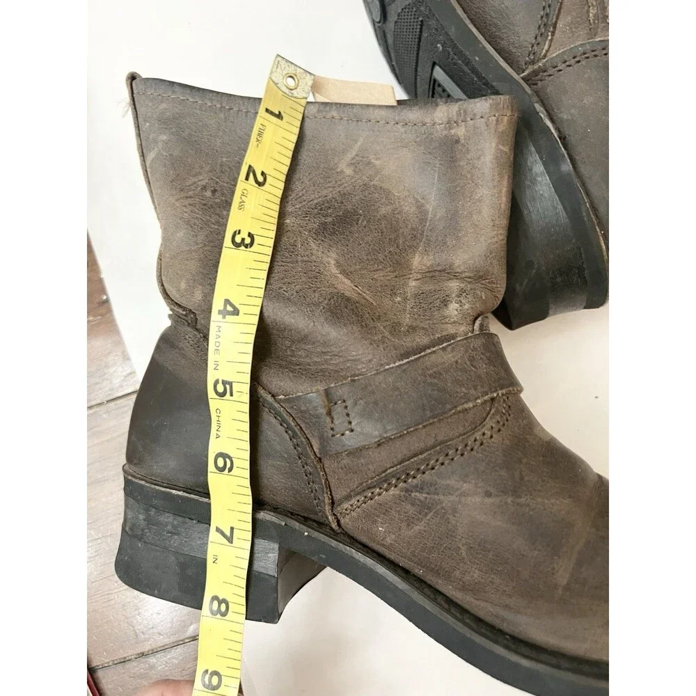 Frye Women's Sz 7 38 Engineer Harness Boots Brown distressed $399 Leather